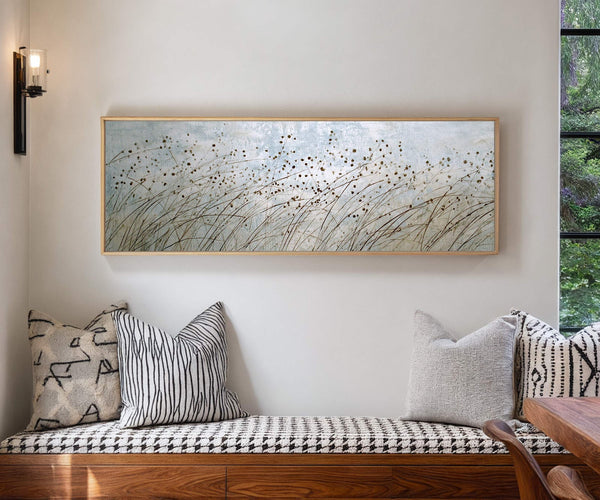 Canvas wall art in interior setting.