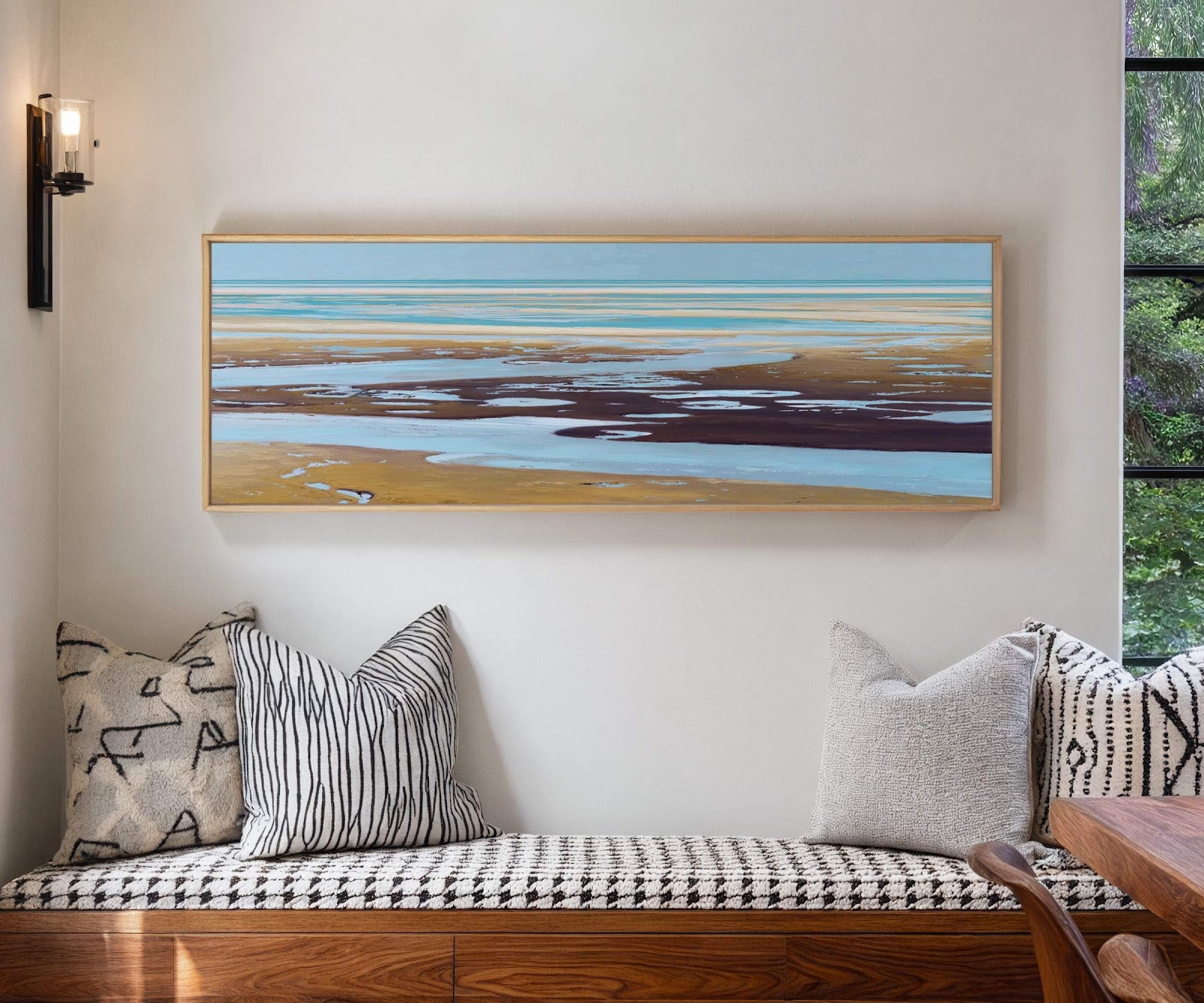 Canvas wall art in interior setting.