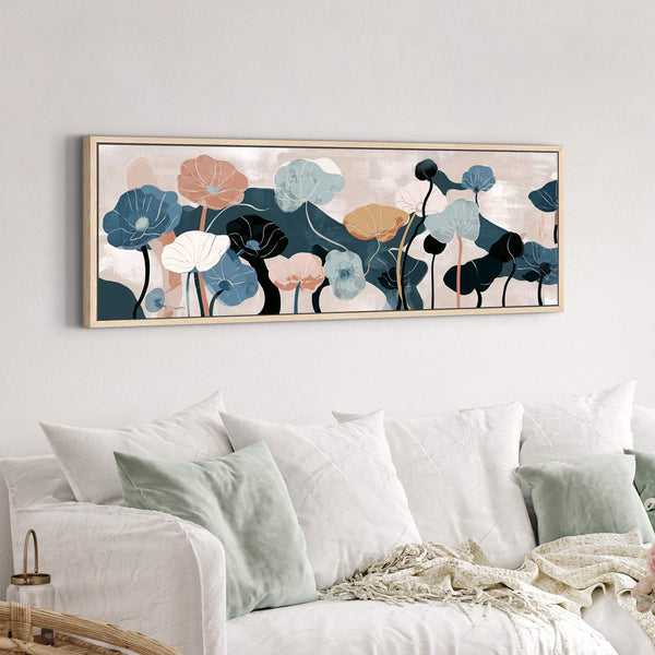 Canvas wall art in interior setting.
