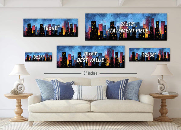 Canvas wall art in interior setting.