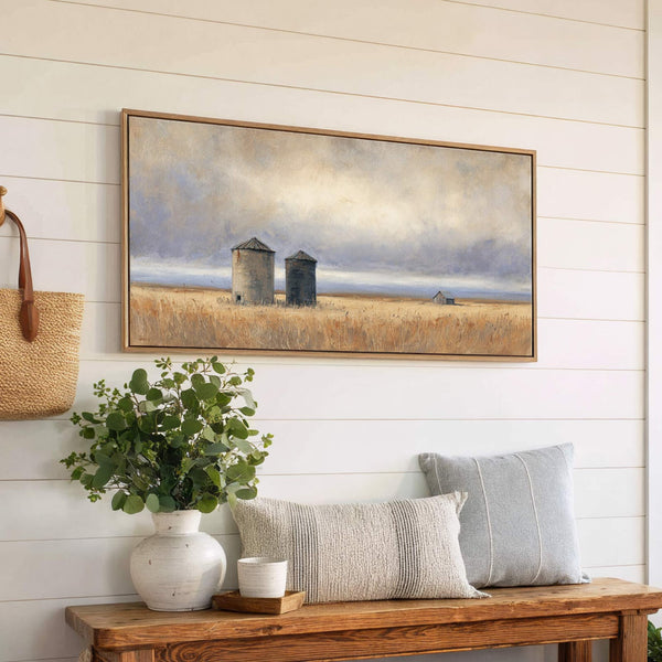 Canvas wall art in interior setting.