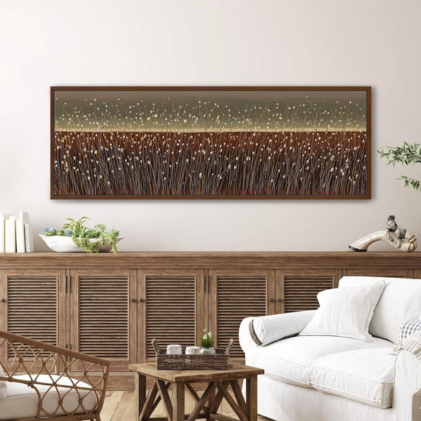 Canvas wall art in interior setting.