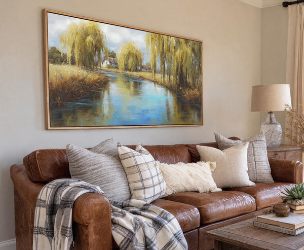 Canvas wall art in interior setting.