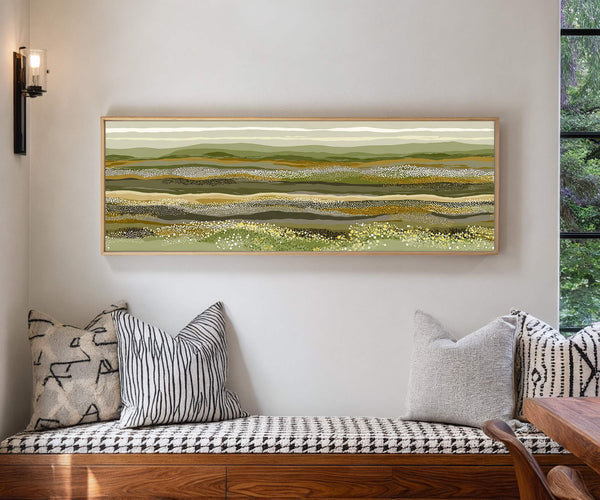 Canvas wall art in interior setting.