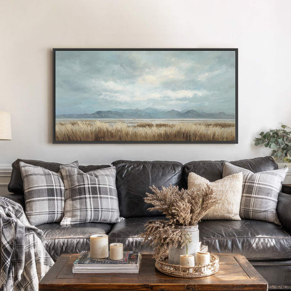 Canvas wall art in interior setting.