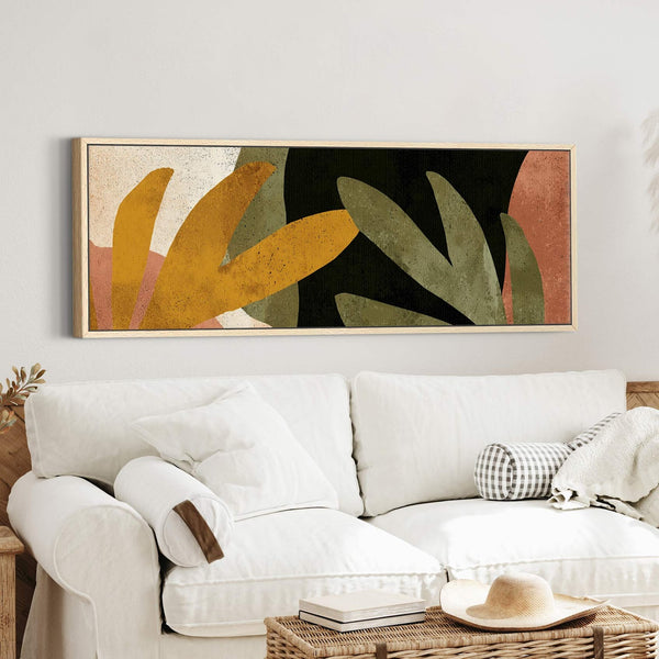 Canvas wall art in interior setting.