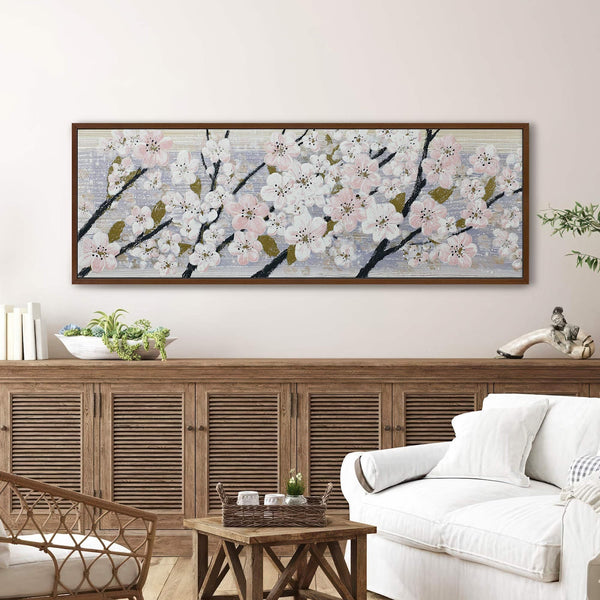 Canvas wall art in interior setting.