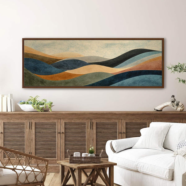 Canvas wall art in interior setting.
