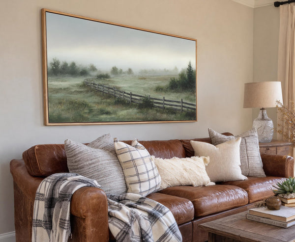 Canvas wall art in interior setting.