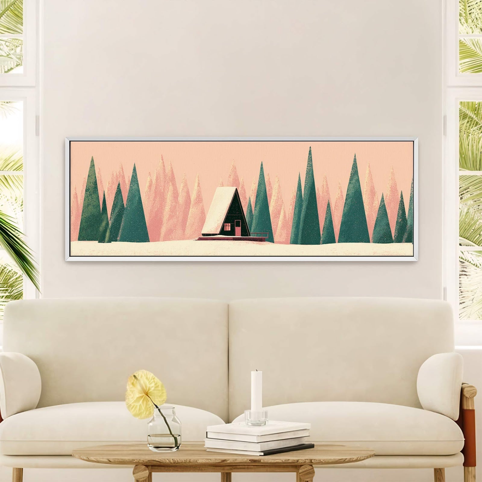 Canvas wall art in interior setting.