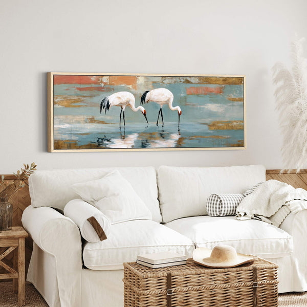 Canvas wall art in interior setting.