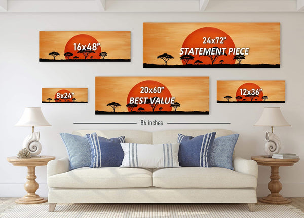 Canvas wall art in interior setting.