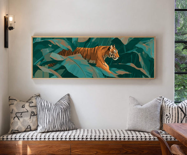 Canvas wall art in interior setting.