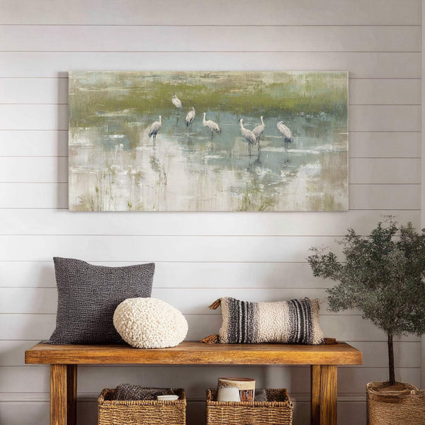 Canvas wall art in interior setting.