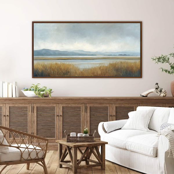 Canvas wall art in interior setting.