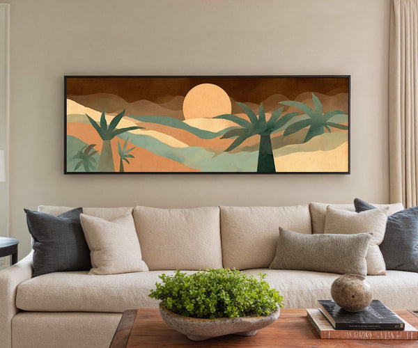 Canvas wall art in interior setting.