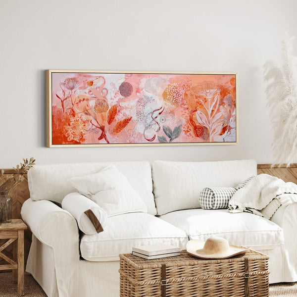 Canvas wall art in interior setting.