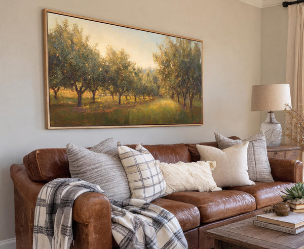 Canvas wall art in interior setting.