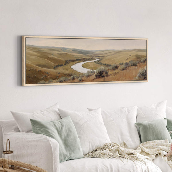 Canvas wall art in interior setting.
