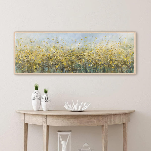 Canvas wall art in interior setting.