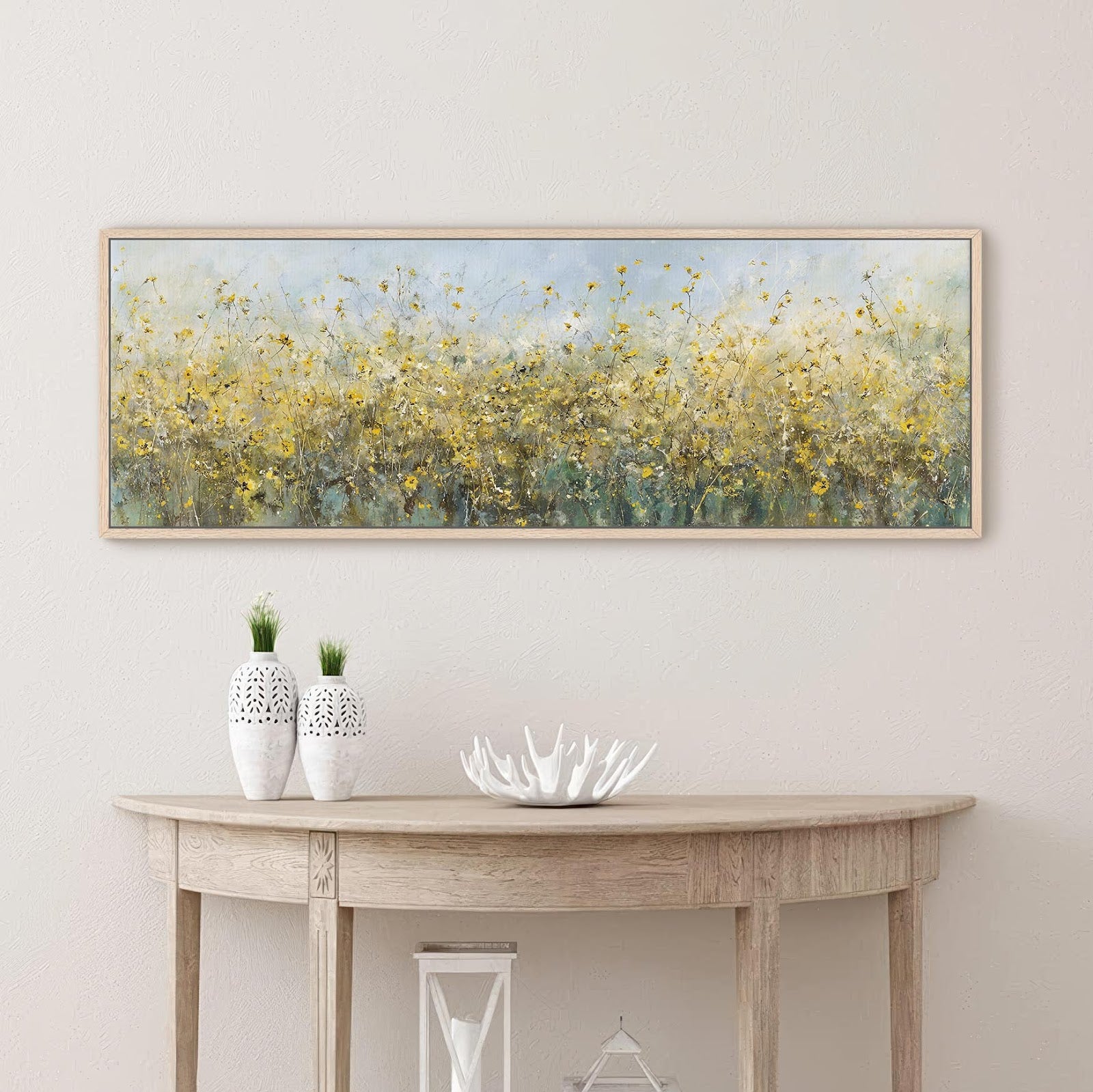 Canvas wall art in interior setting.