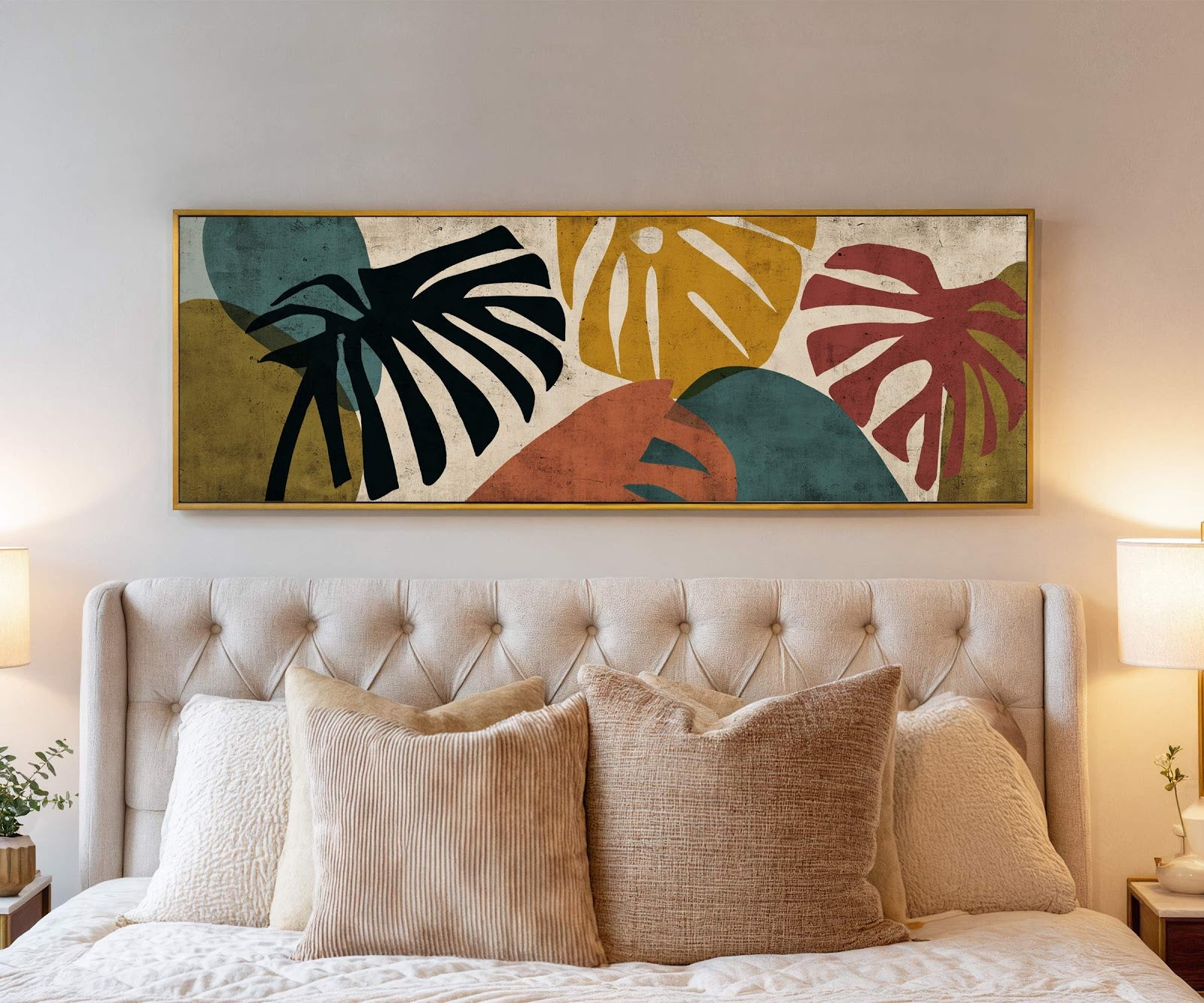 Canvas wall art in interior setting.
