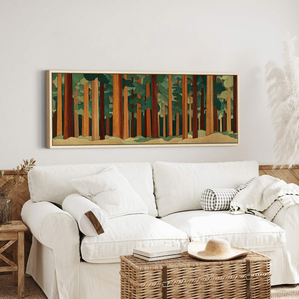 Canvas wall art in interior setting.
