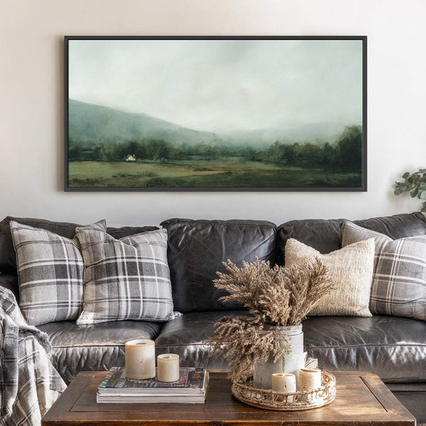 Canvas wall art in interior setting.