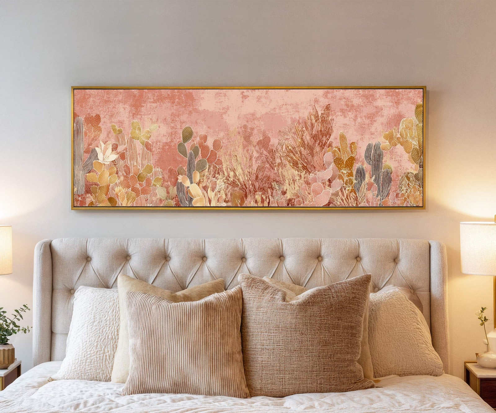 Canvas wall art in interior setting.