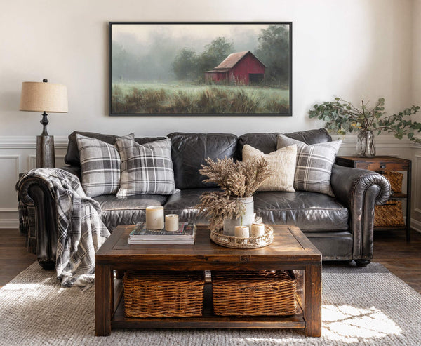 Canvas wall art in interior setting.