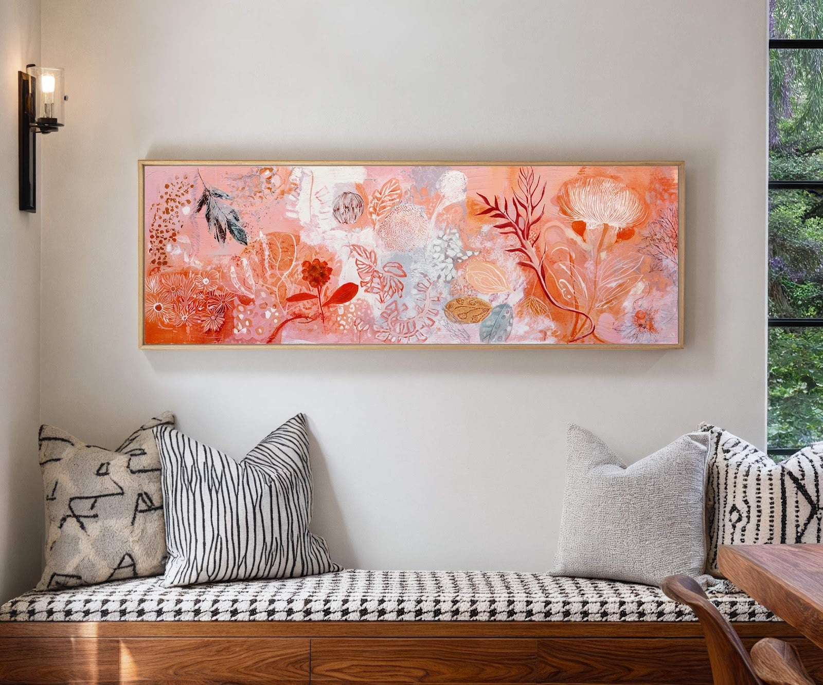 Canvas wall art in interior setting.