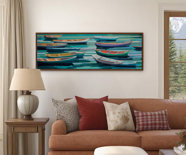 Canvas wall art in interior setting.