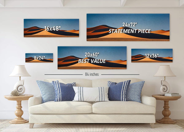 Canvas wall art in interior setting.