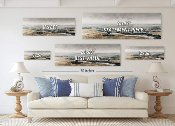 Canvas wall art in interior setting.