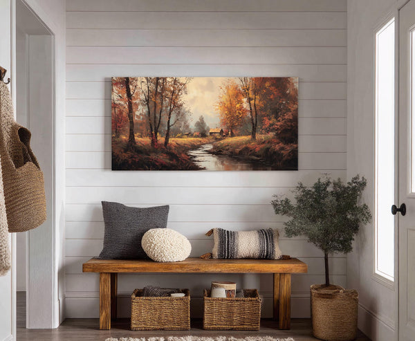 Canvas wall art in interior setting.
