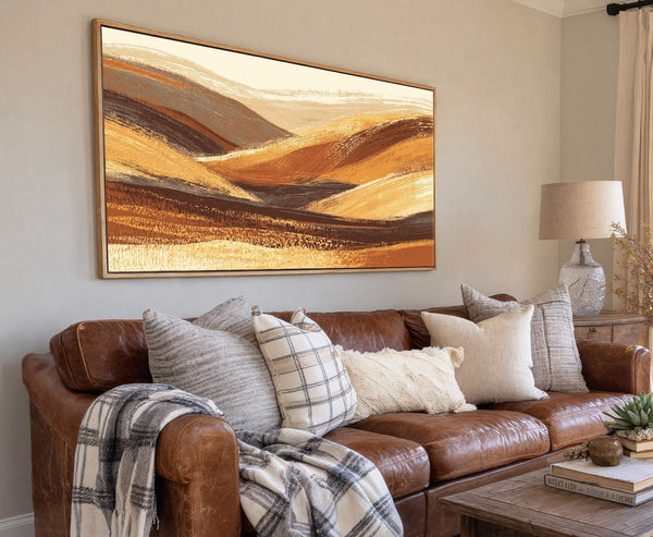 Canvas wall art in interior setting.