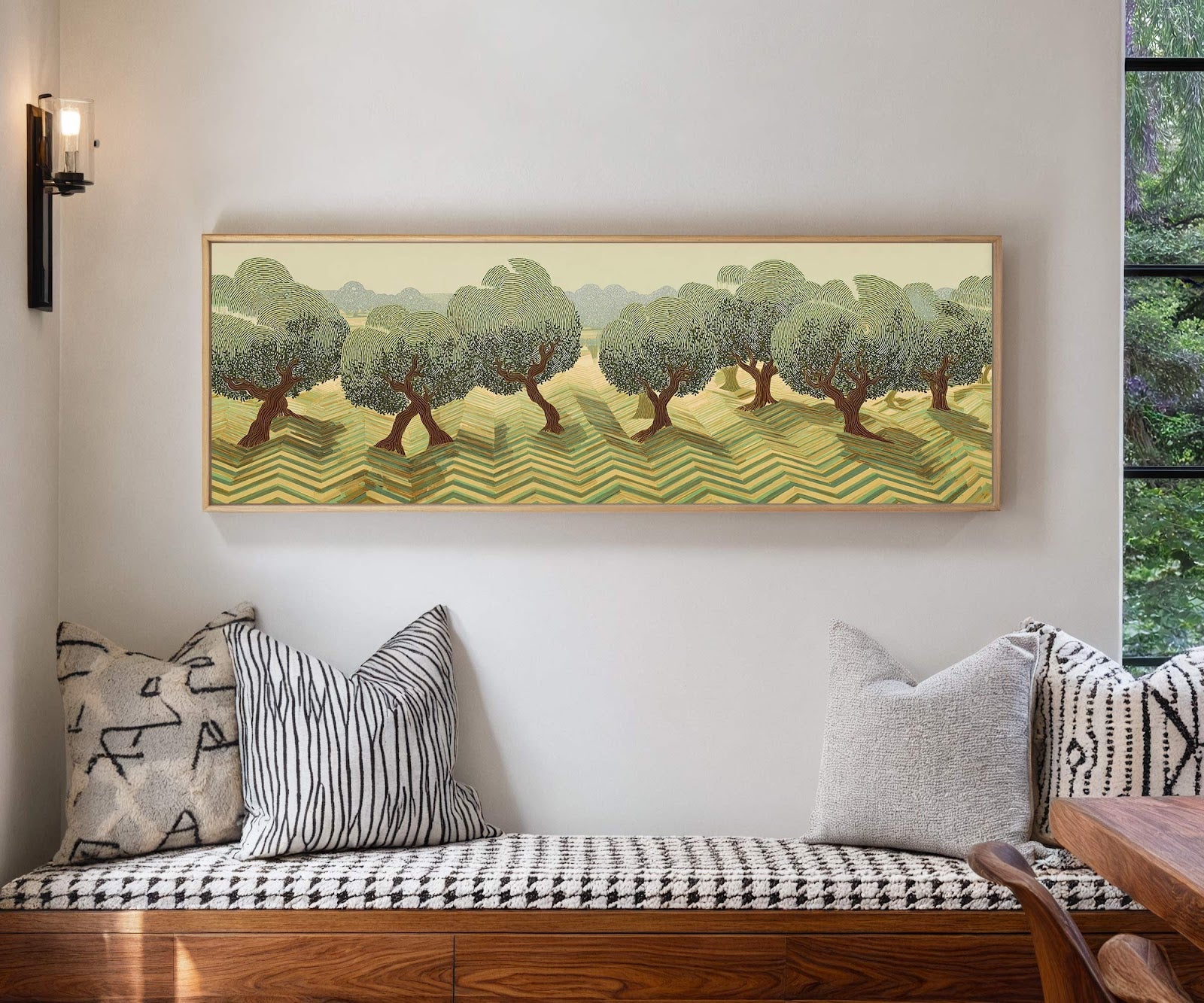 Canvas wall art in interior setting.