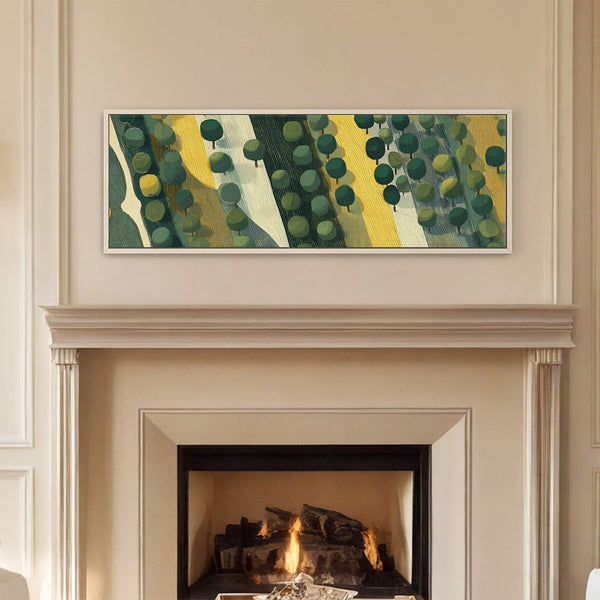 Canvas wall art in interior setting.