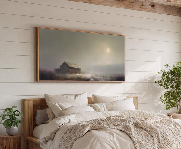 Canvas wall art in interior setting.
