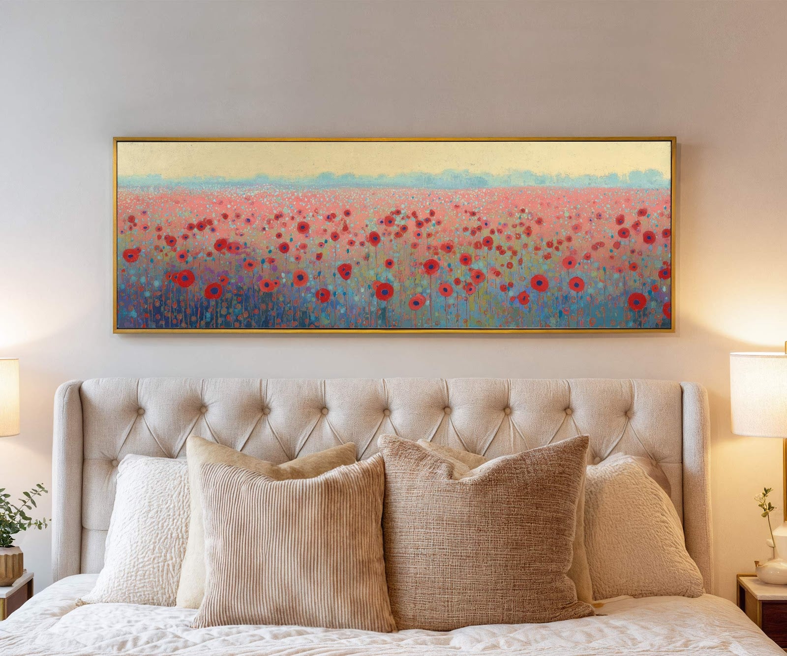 Canvas wall art in interior setting.