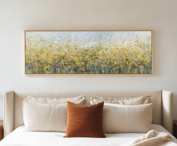 Canvas wall art in interior setting.