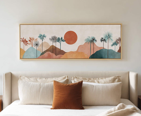Canvas wall art in interior setting.