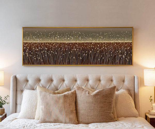 Canvas wall art in interior setting.
