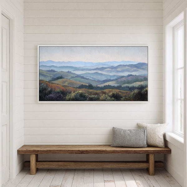 Canvas wall art in interior setting.