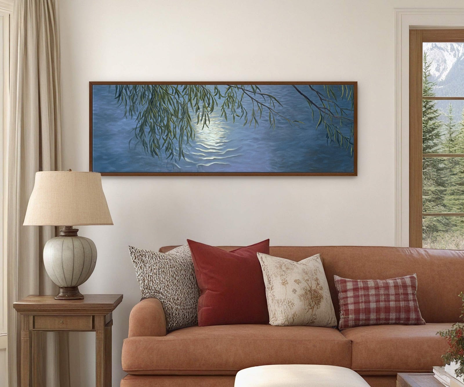Canvas wall art in interior setting.