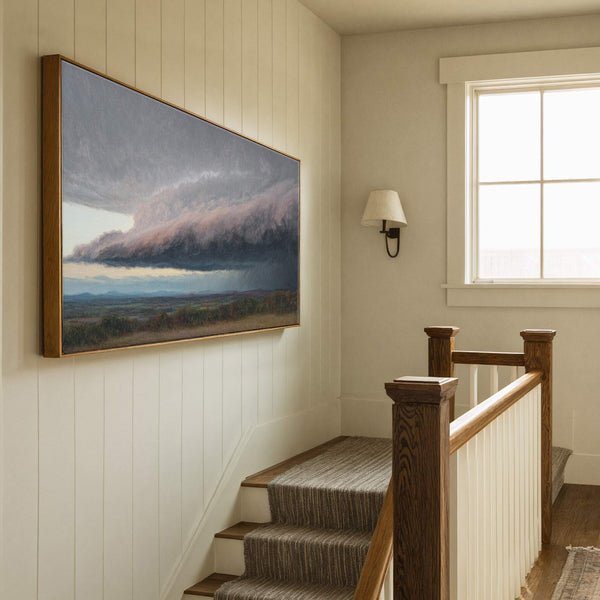 Canvas wall art in interior setting.