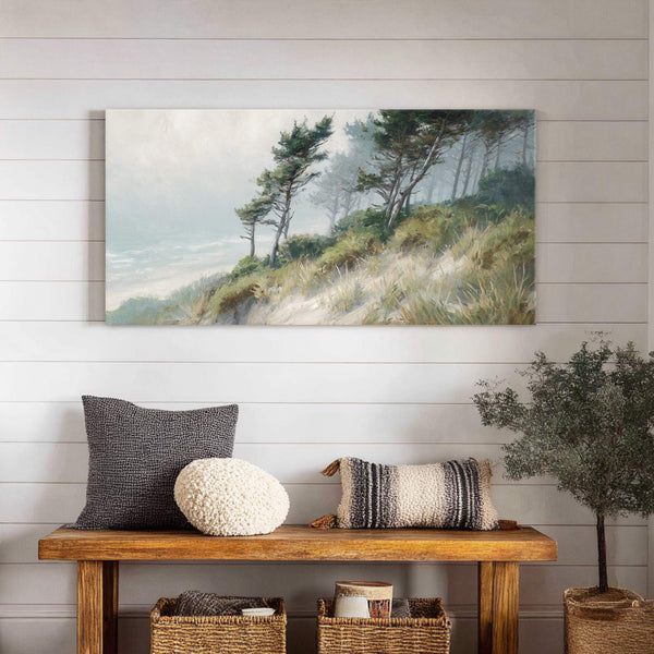 Canvas wall art in interior setting.