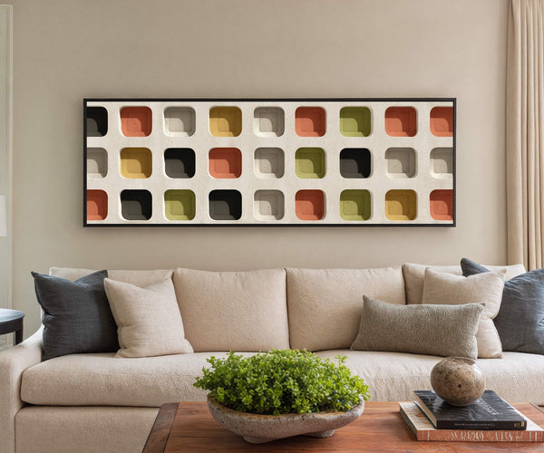 Canvas wall art in interior setting.