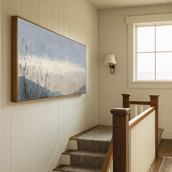 Canvas wall art in interior setting.