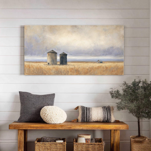 Canvas wall art in interior setting.